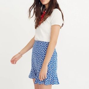 Madewell Ruffle-Edge Skirt in Mini Daisy Size 0 EUC